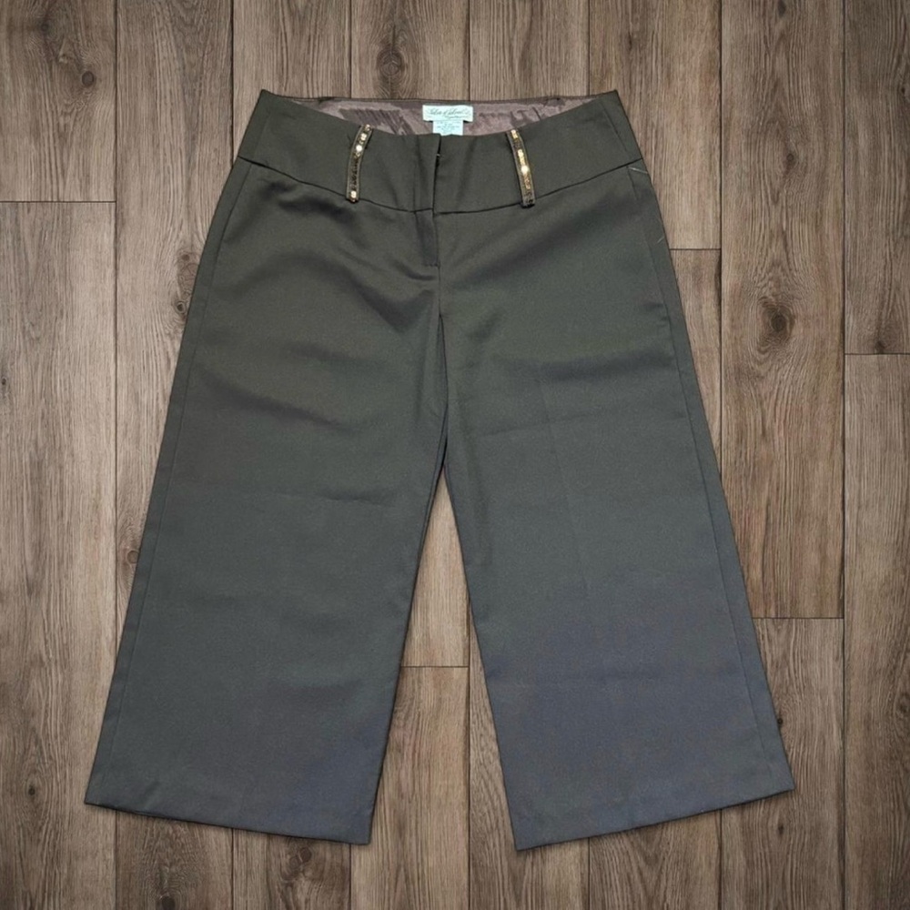 Vintage Deadstock Brown Wide-Leg Cropped Pants
